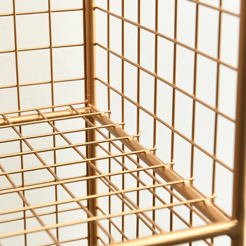 Modern Metal Bookshelf Standard Closed Back Bookcase in Burnish