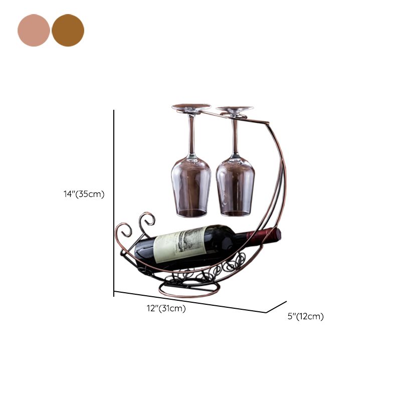 Glam Tabletop Wine Holder Rack Metal Wine Rack Kit for Living Room