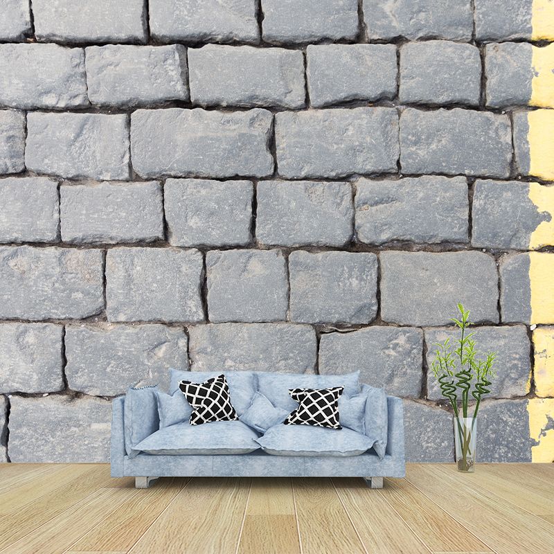 Stone Brick Wall Mural Wallpaper Waterproofing Wall Art, Customized Size Available