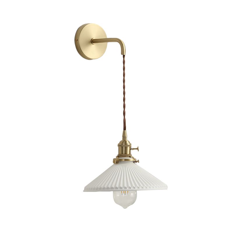 Céramique côteuse côte applique lumière 1 lumière moderne lampe murale suspendue moderne en blanc pour le couloir