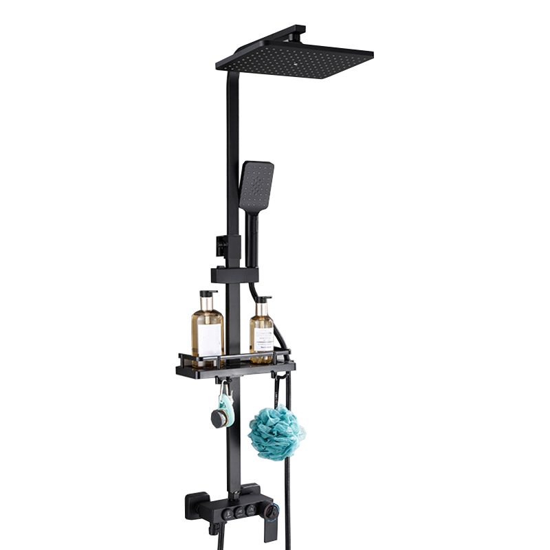 Contemporary Copper Shower System Wall Mounted Shower System with Hand Shower