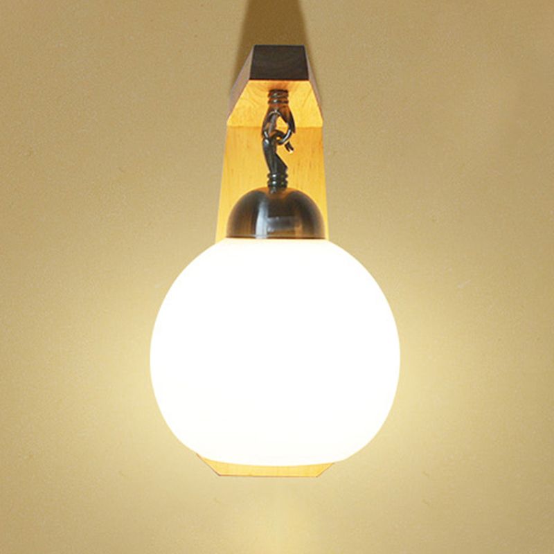 Lámpara de pared de estilo de estilo moderno accesorio de vidrio blanco de 1 bombilla Luz de montaje de pared de dormitorio