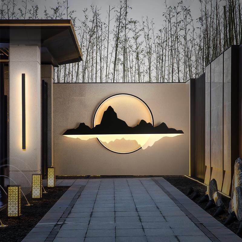 Modern Unique Shape Wall Sconce Lighting Metal Wall Sconce in Black Finish