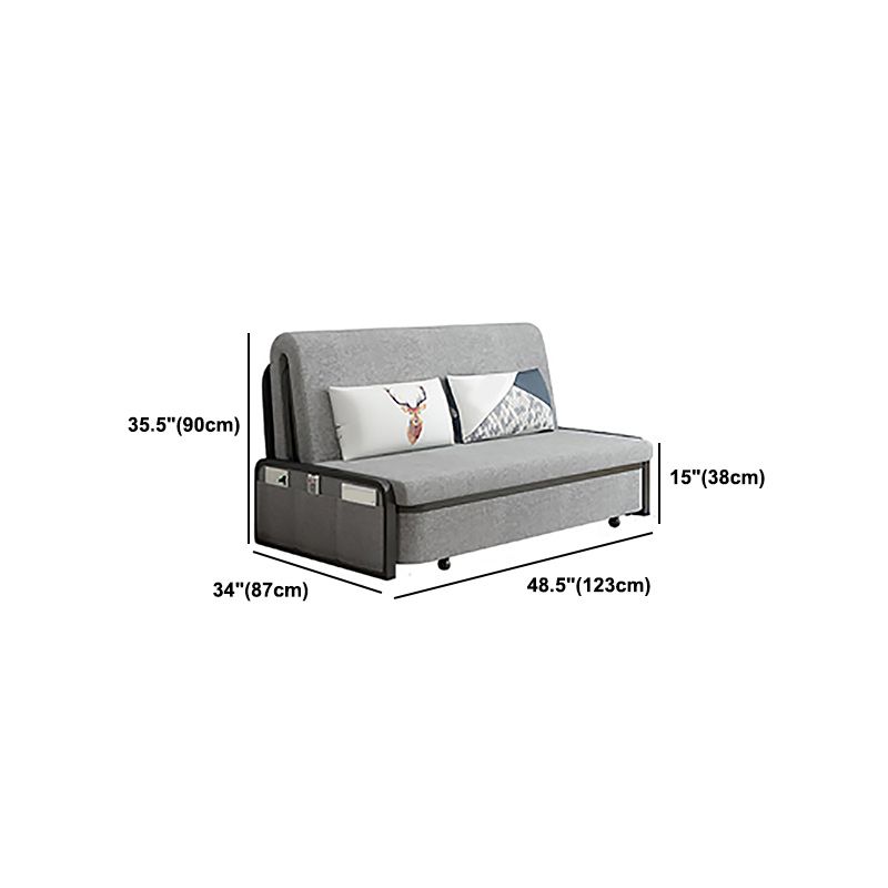 Linen Contemporary Armless Sofa Bed Foldable Convertible Sofa for Apartment, Washable