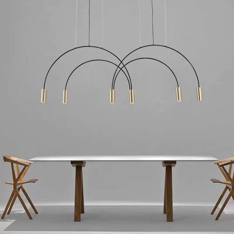 Contemporary Style Cylinder Island Lighting Ideas Metal 6 Light Island Pendant Lights