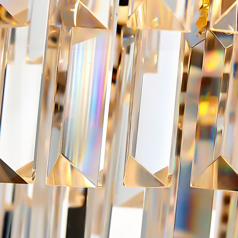 Geometria in stile contemporaneo forma isola luci di cristallo isola illuminazione in oro