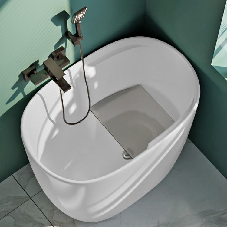 Modern 26.77-inch Tall Acrylic Bath Freestanding Soaking Bath Tub