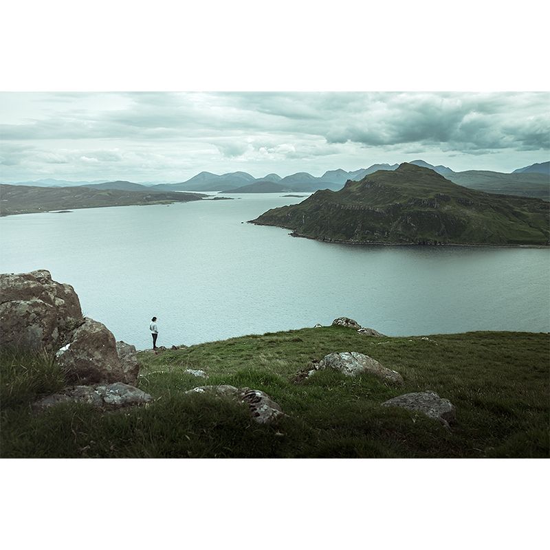 Girl by the Riverside Mural Modern Washable Living Room Wall Decoration, Custom Print