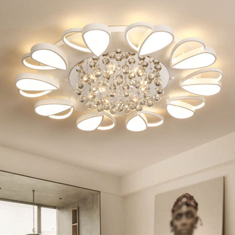 Crystal Flush Mount Light LED Contemporary Ceiling Lamp for Dining Room