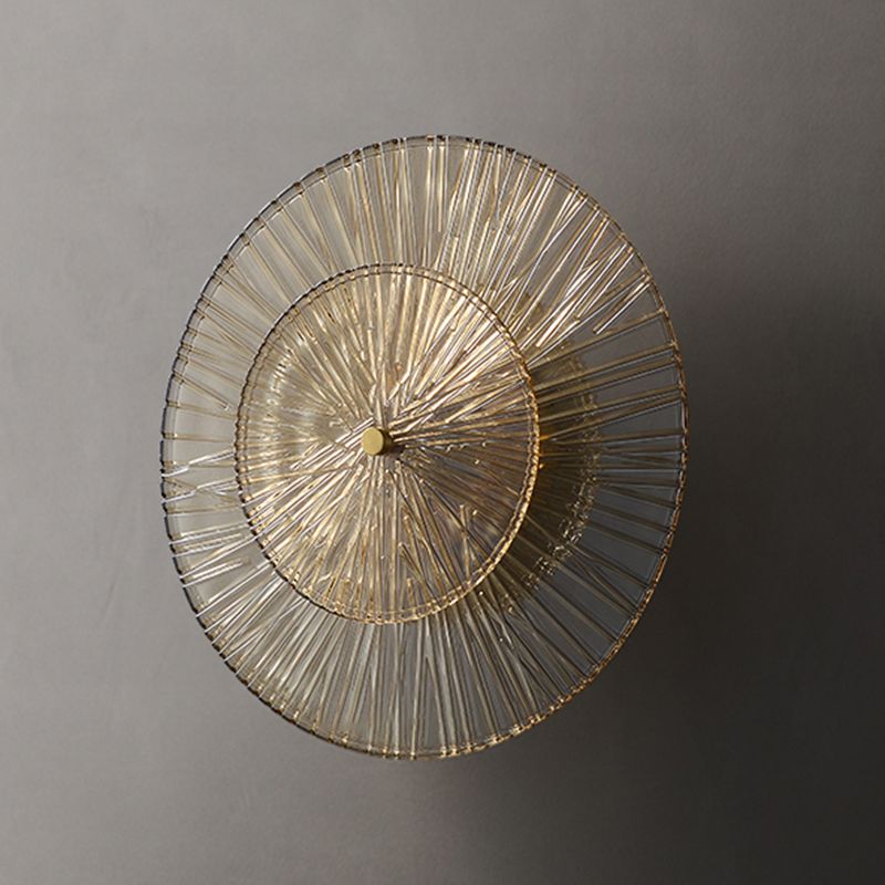 LED Modern Metal Wall Sconce Flower Shape Wall Light with Glass Shade for Bedroom