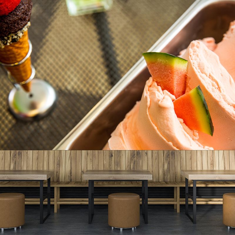 Customized Ice Cream Mural Wallpaper Wall Covering Environmental Commerce Shop