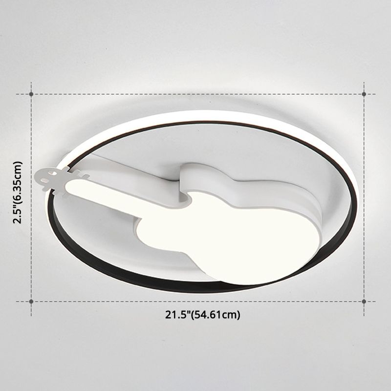 Guitar Flush Mount Ceiling Light 1 Light Metal Creative Flush Mount Ceiling Light for Bedroom