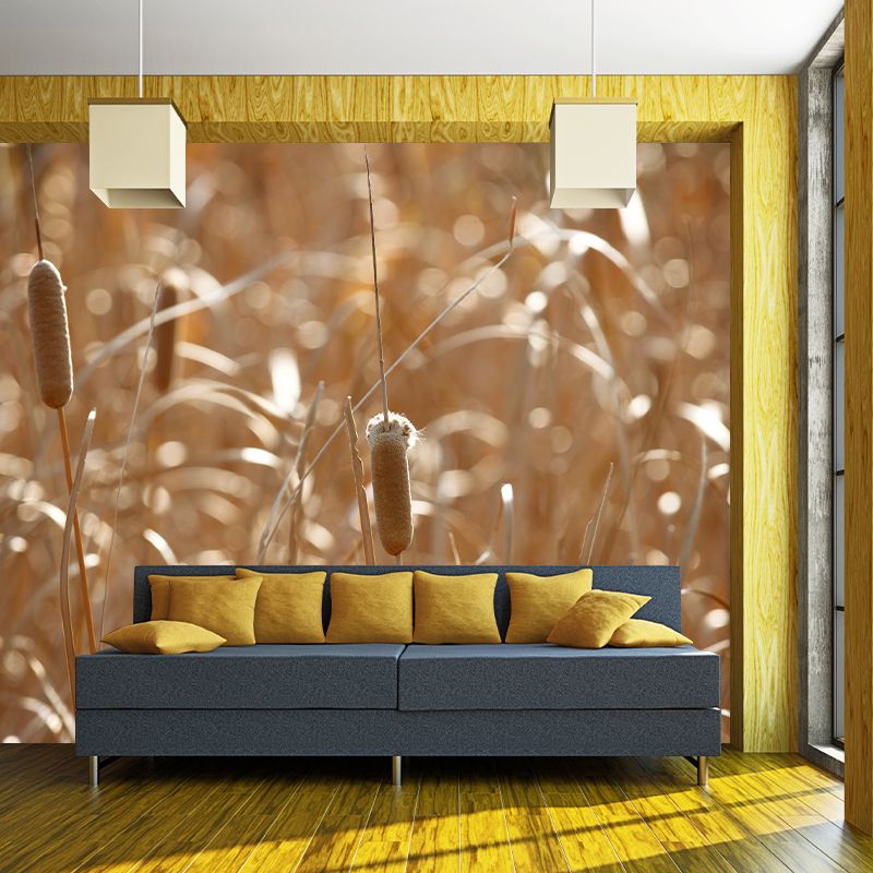 Reed Plant Mural Decal for Sleeping Room Customized Wall Covering, Waterproofing