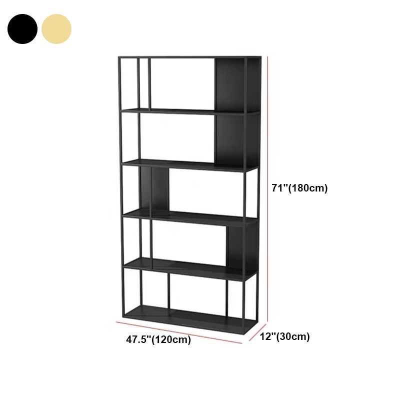 Open Metal Bookcase Industrial Rectangular Shelf for study room