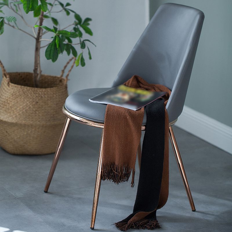 Glam Style Side Chair Parsons Indoor Dining Chair with Gold Legs