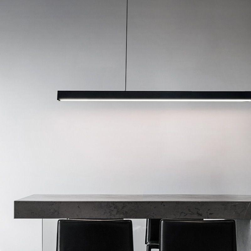 Linear Pendant Lighting Contemporary Metal 1 Light Pendant Light for Kitchen Island