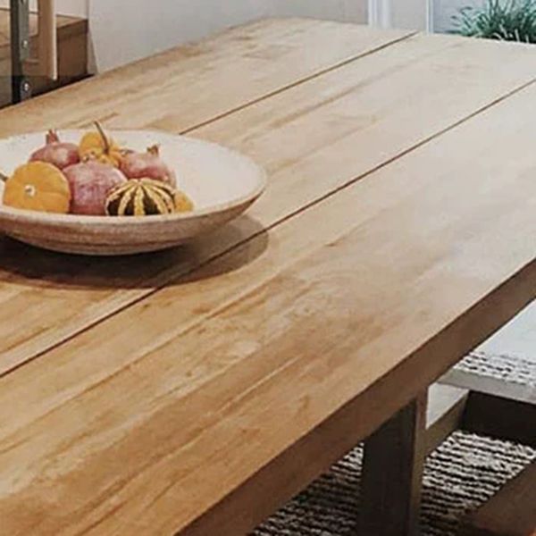 Contemporary Dining Table Rectangle Solid Wood Dinner Table without Chair