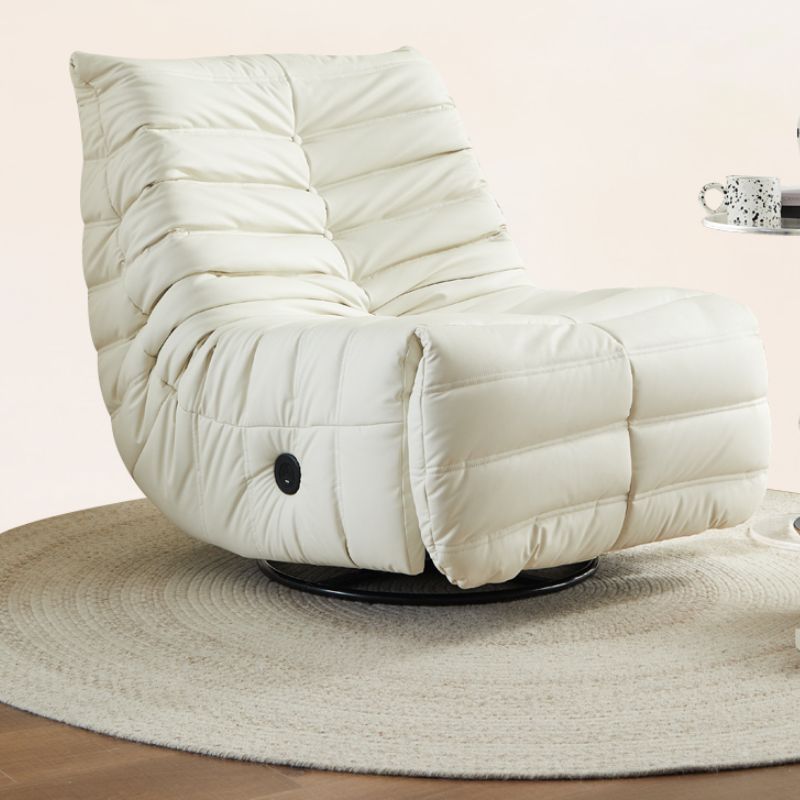 Contemporary Recliner Chair Metal Solid Color Swivel Rocker Side Pockets