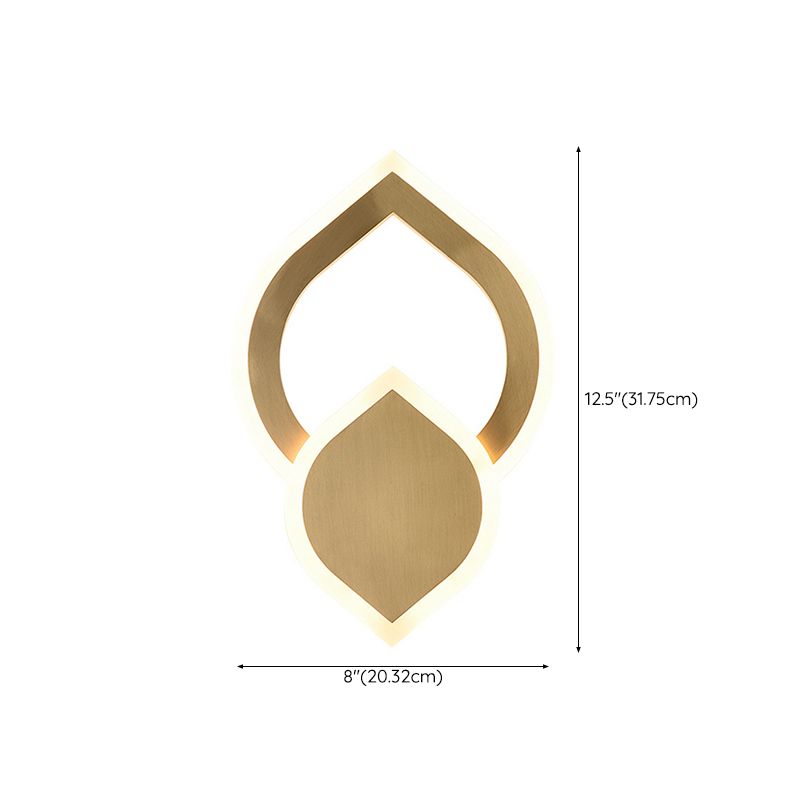 2-Light Wall Sconce Light Modern Metal Wall Sconce Lighting in Gold