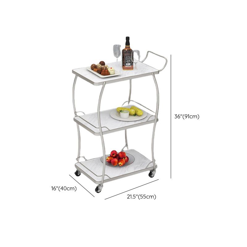 Open Storage Modern Prep Table Home Dining Rolling Prep Table