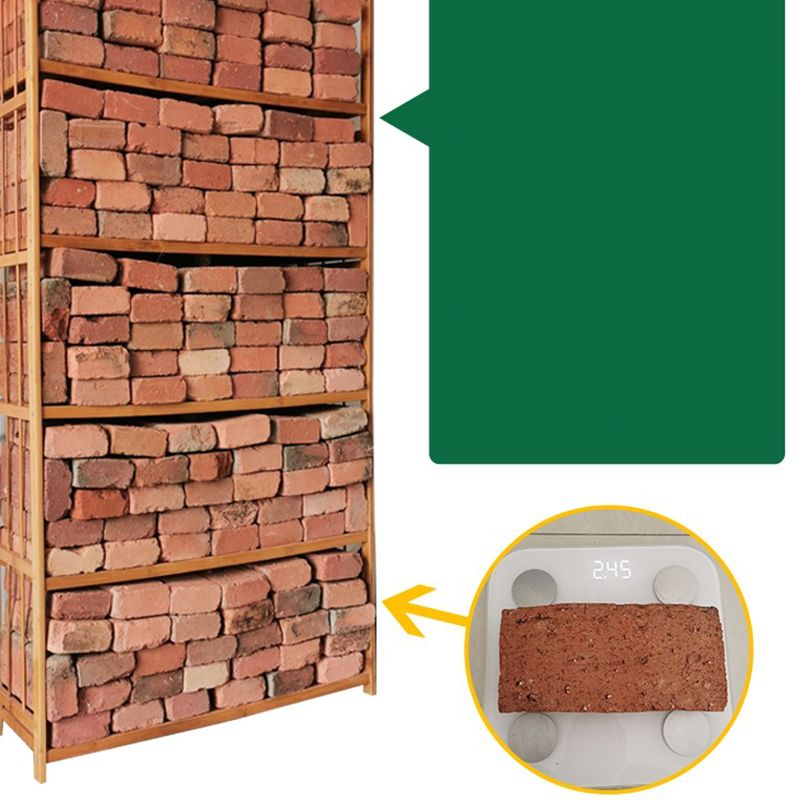 Standard Bamboo Bookshelf Contemporary Brown Open Shelf Bookcase