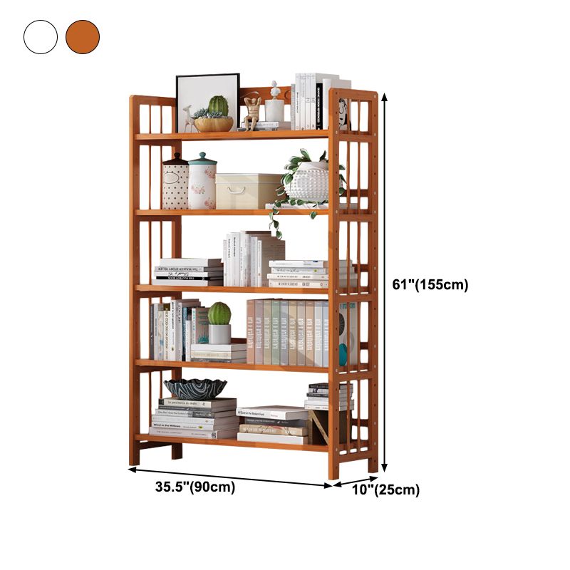 Contemporary Manufactured Wood Etagere Bookshelf Vertical Open Bookcase