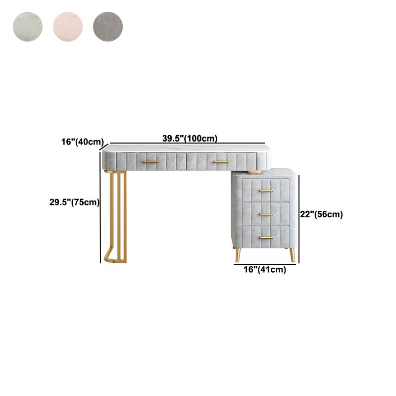 Modern Vanity Dressing Table Slate Top Vanity Makeup Table Set
