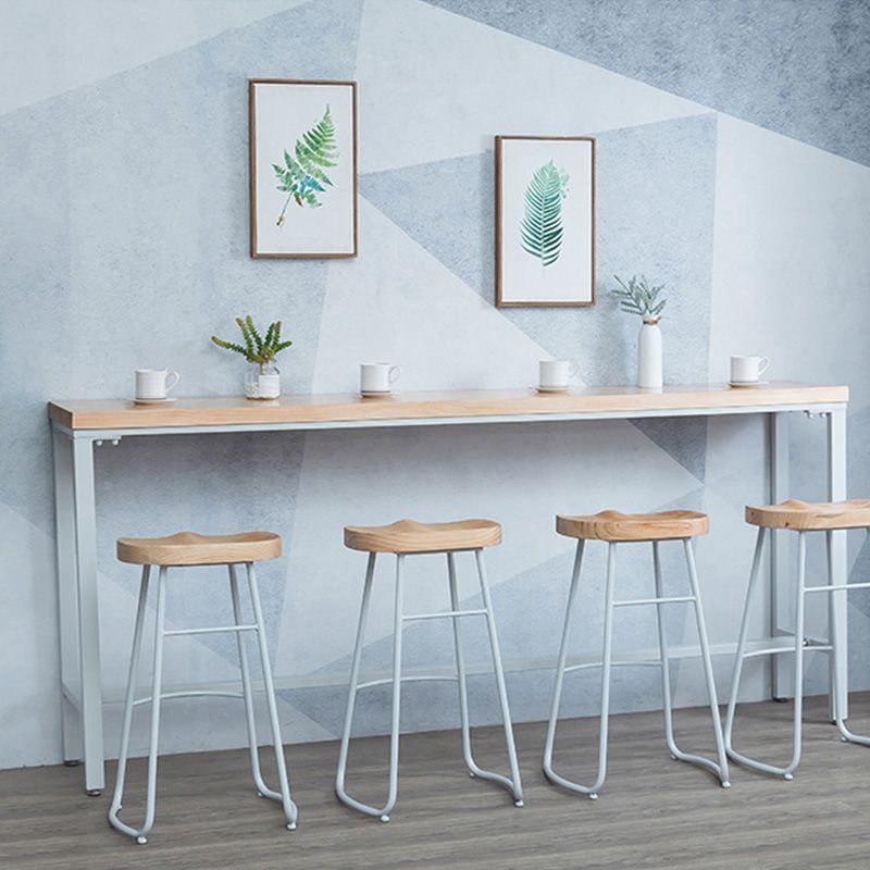 Modern Pub Height Dining Table Wood Top Pub Table for Patio Use