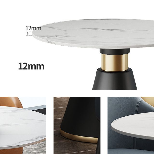 Metal Traditional Luxury Round Indoor Table Sintered Stone Top Table for Home