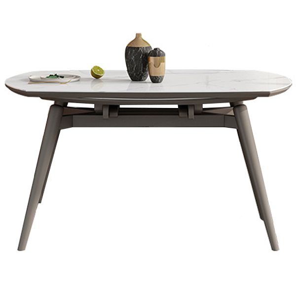 Mesa de comedor de lujo tradicional mesa de comedor de piedra sinterizada con 4 patas de madera