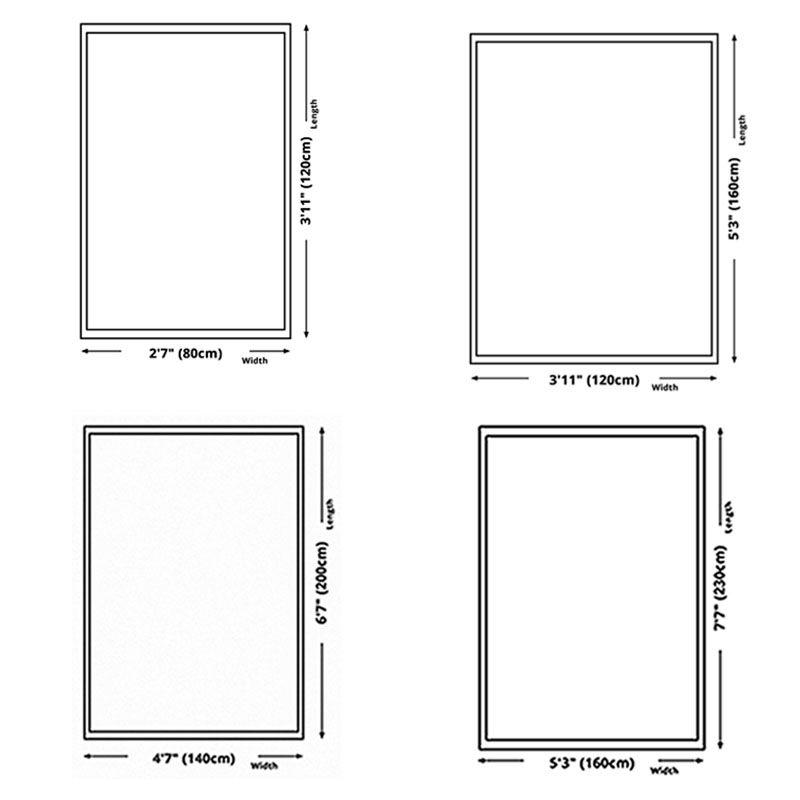 Grey Plant Print Area Carpet Modern Polyester Area Rug Anti-Slip Washable Rug for Living Room