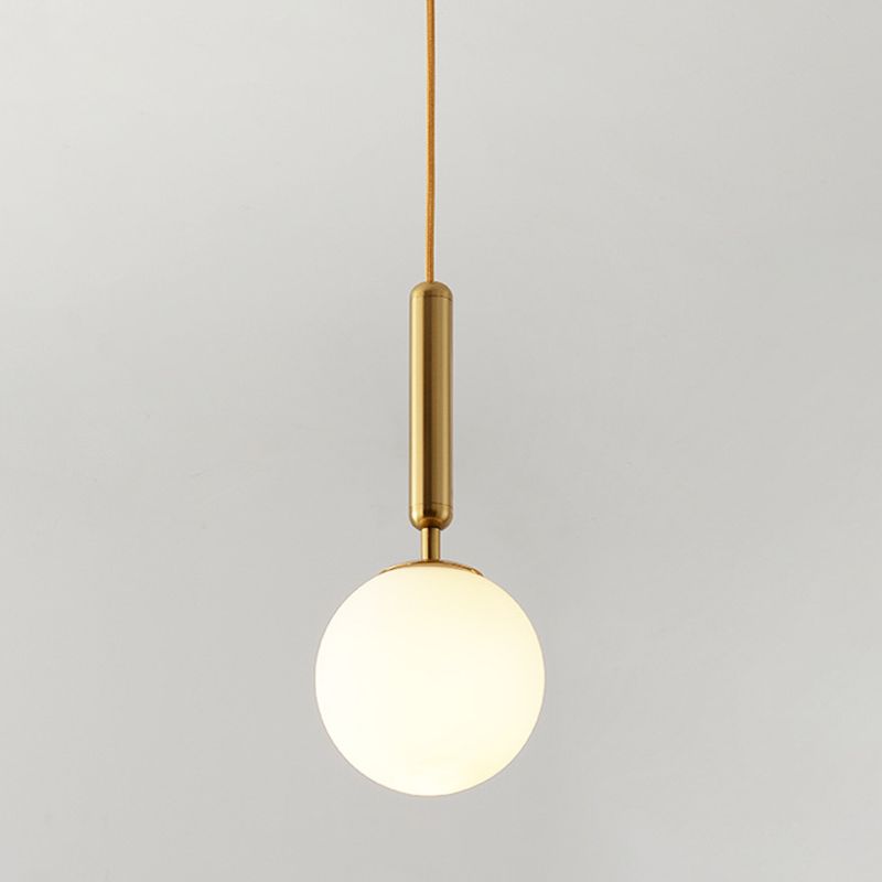 Mitte des Jahrhunderts Design Globe Hanging Lamp Glass Schatten 1 Licht Anhänger Licht für Schlafzimmer