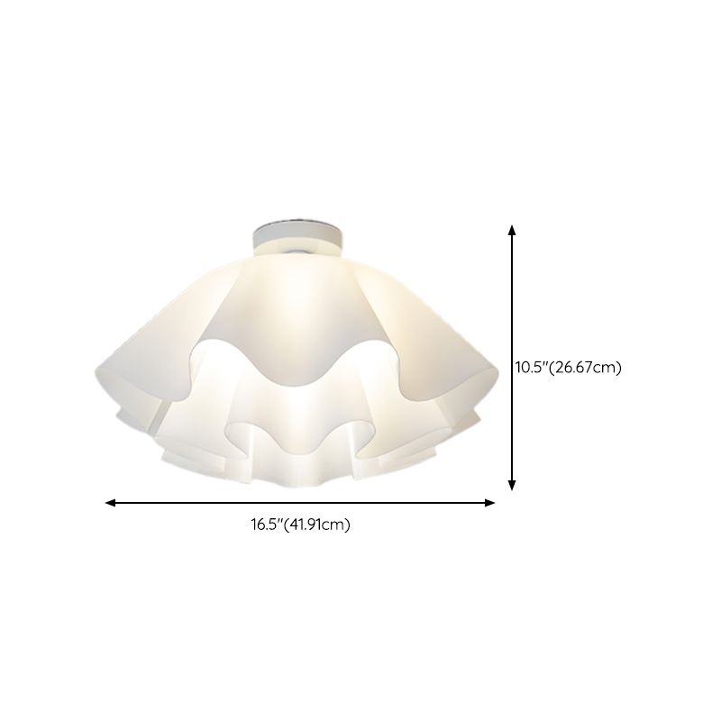 Flower Shape 1 - Light Flush Mount Light Iron and Acrylic Flush in White