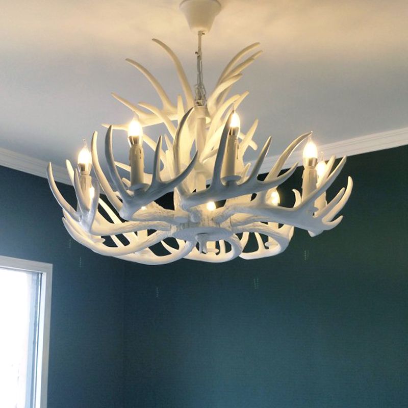 Avesos de lámpara de lámpara de madera de asta de la sala de estar de la sala de estar rústica accesorios de iluminación