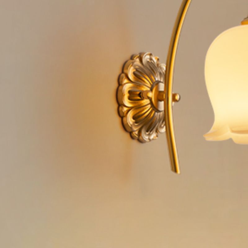Solid Brass and Resin Wall Sconce in Gold & White 1 - Light Wall Lighting