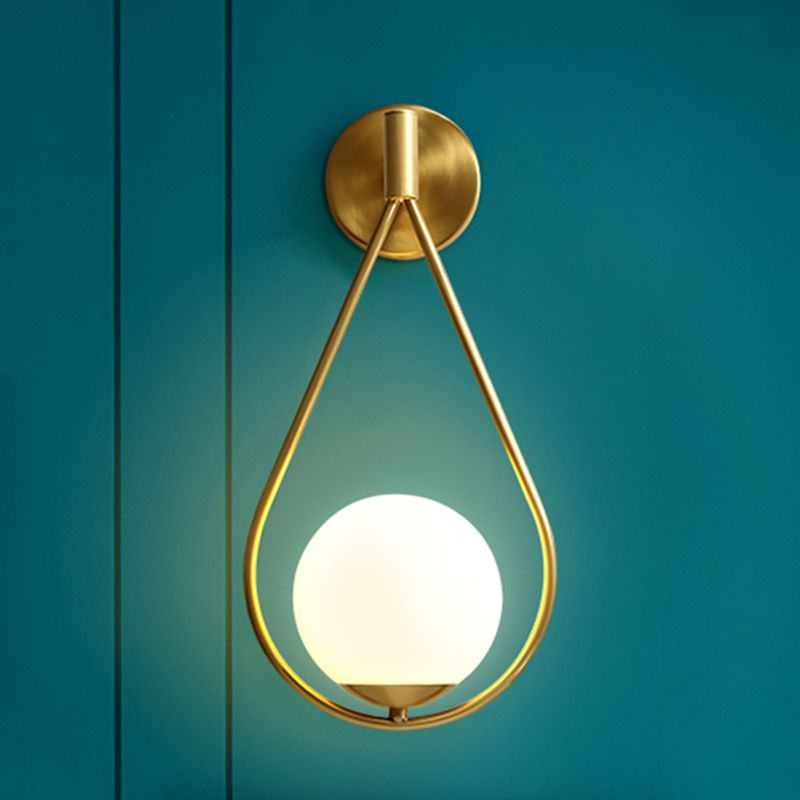 Sala de estar simple lámparas de apliques 1 iluminación de pared de vidrio de bulbo