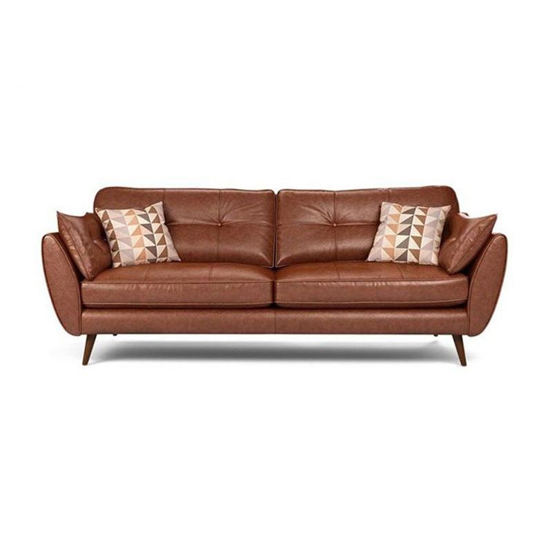 Contemporary Faux Leather Stationary Flared Arm Cushions Seating