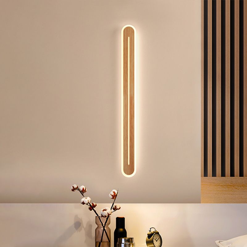 Luci da parete di vanità lineari Vintage Modern Simplicity Speccone parete in legno per bagno