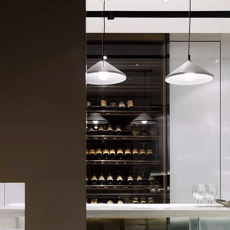 Modern Cone Down Mini Pendant Grey Cement Hanging Ceiling Light with 1 Light