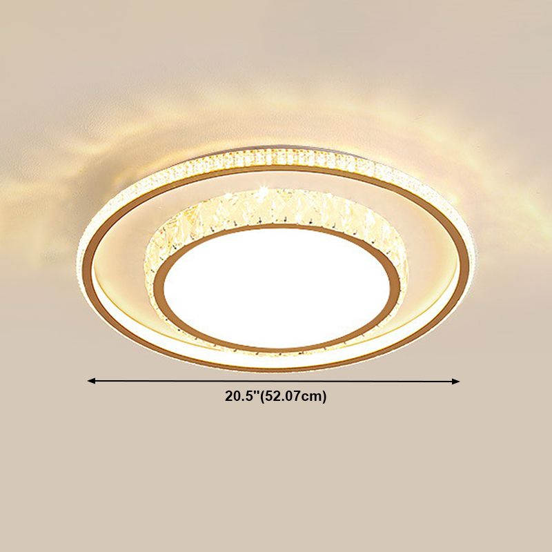 Geometry Shape Crystal Ceiling Lamp Modern Acrylic 2 Lights Flush Mount for Living Room