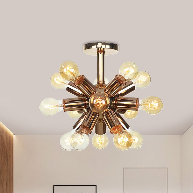Chroom/gouden Sputnik semi-inbouw vintage ijzer 6/9/12 lichten restaurant verzonken plafondlamp armatuur
