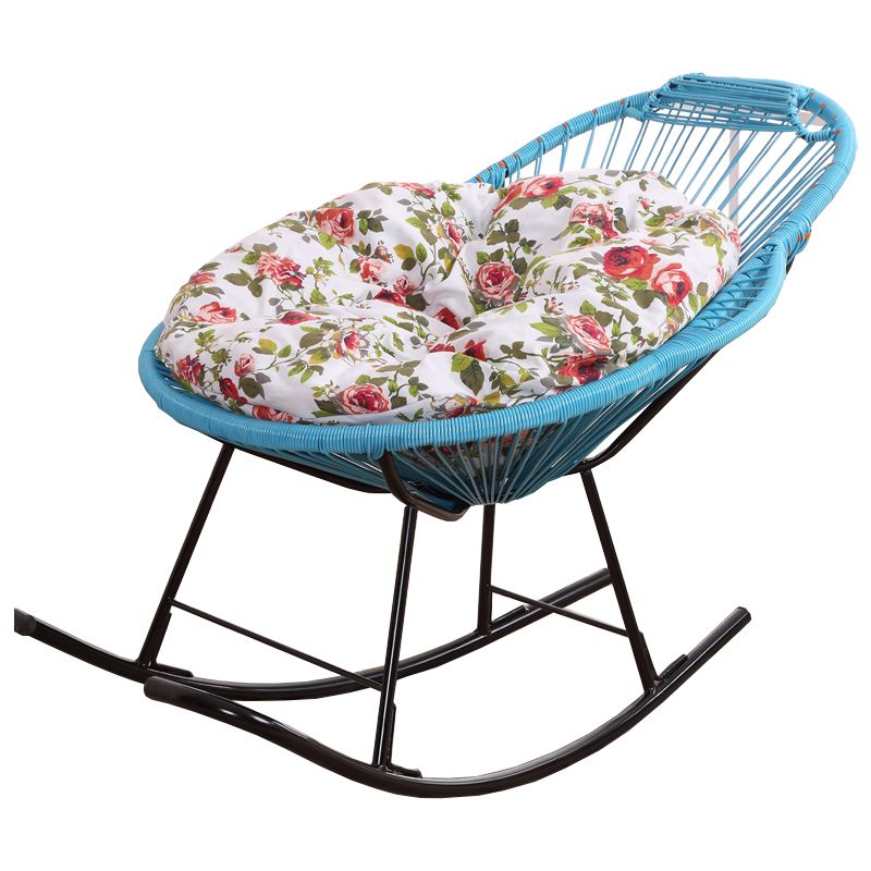 Contemporary Rocking Chair Wicker Wing Chair Back Solid Color Indoor Rocking Chair