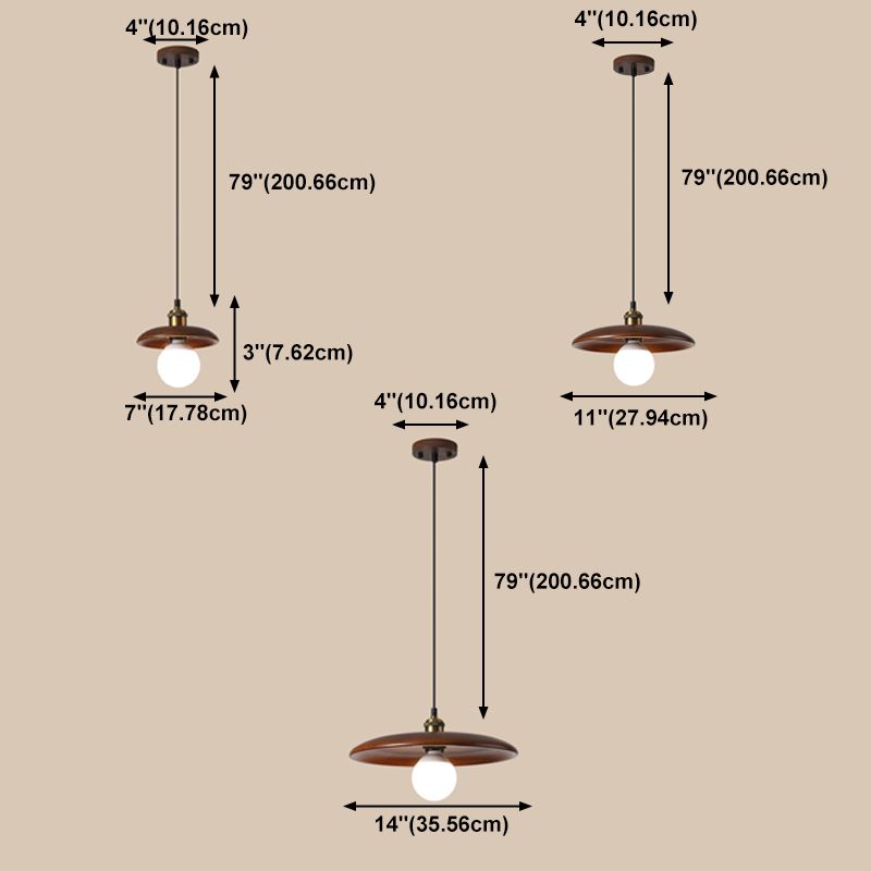 Modern Style Pot Cover Hanging Light Wood Hanging Lamp for Bedroom