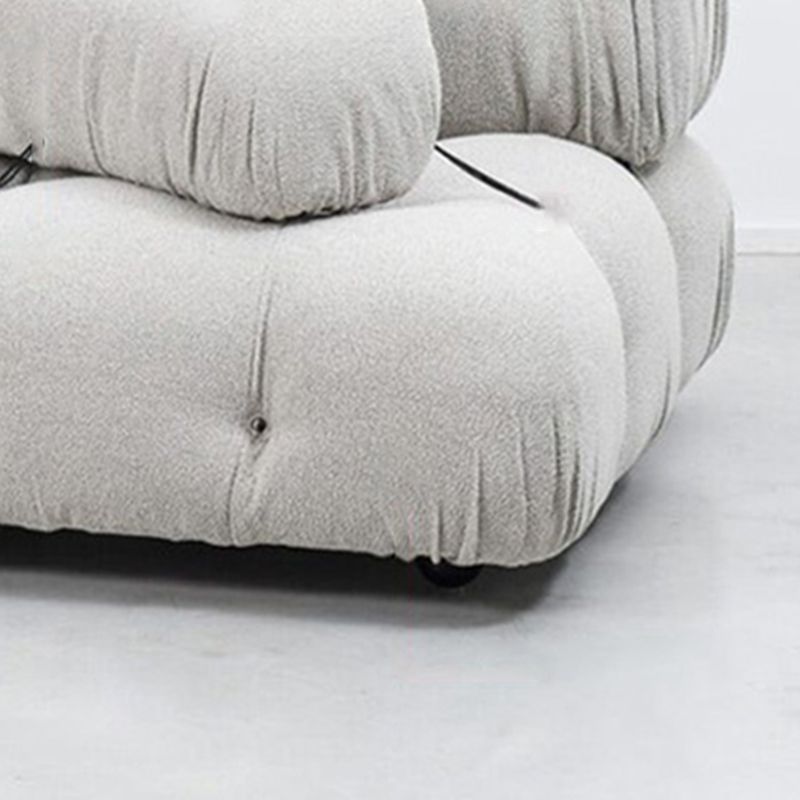Contemporary Biscuit Back Sofa 26.38"High Wool Couch for Living Room,White