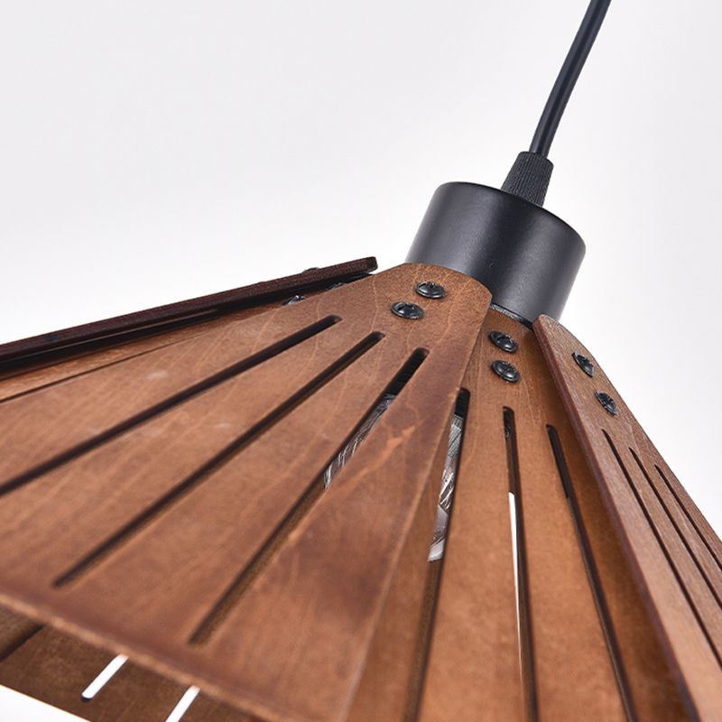 Moderne stijl geometrische down verlichting hout 1 lichte hangende lamp voor eetkamer