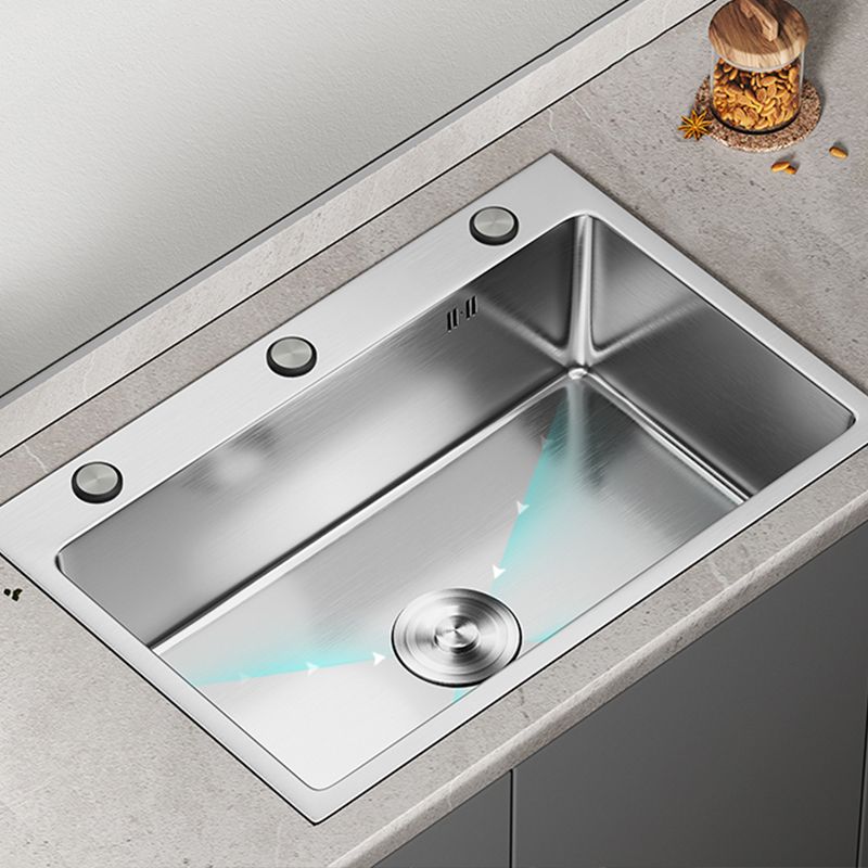 Modern Kitchen Sink Stainless Rectangular Kitchen Sink with Pull-out Faucet