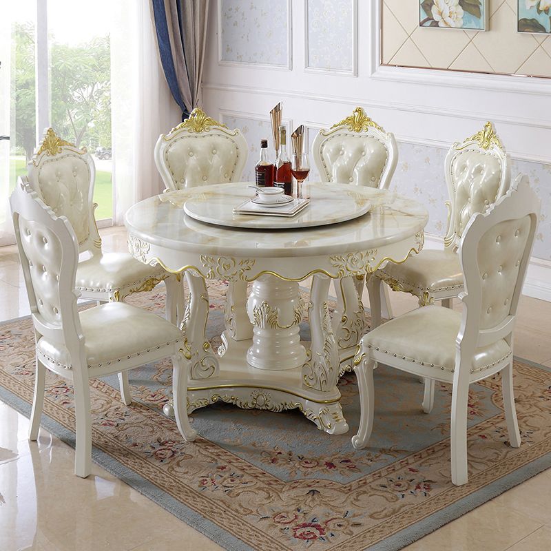 Mesa de comedor redonda de estilo victoriano Mesa de pedestal de madera maciza de madera maciza para comedor