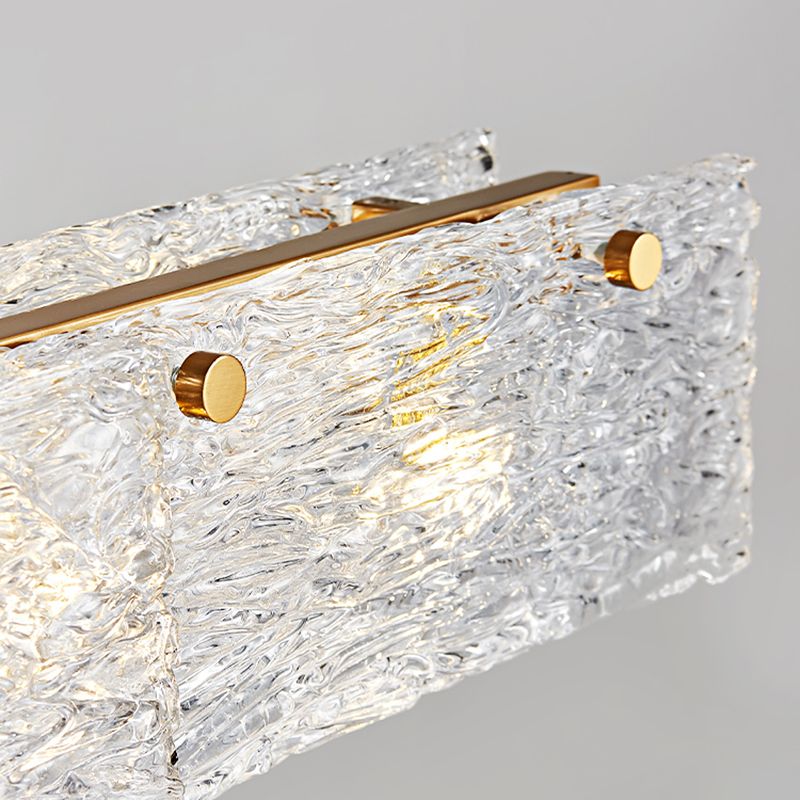 Modern Style Rectangle Hanging Island Lights Glass Pendant Light Fixtures