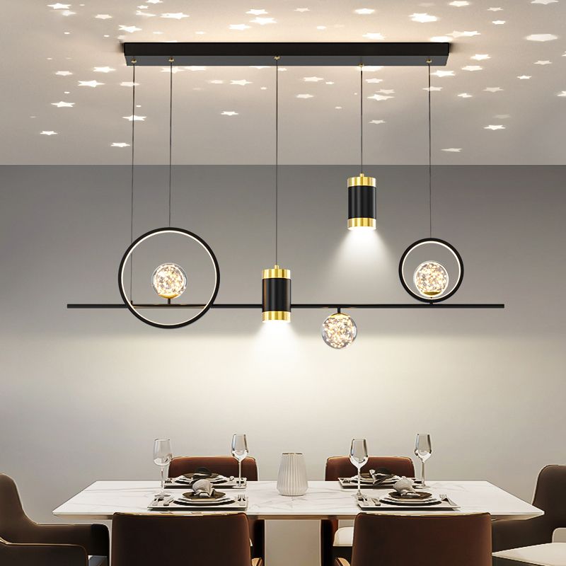Modern LED Pendant Lights Slim Rectangular Linear Hanging Ceiling Light