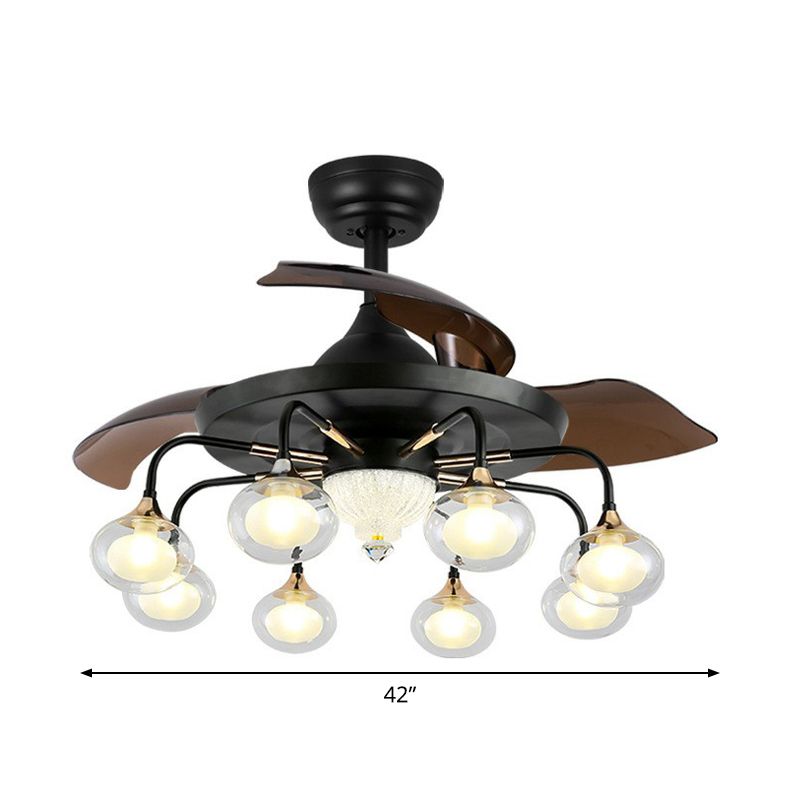 42 "breites Sputnik Wohnzimmer Deckenventilator Leuchtmetall LED Modernismus Halbflush-Halterung mit 4 Klingen